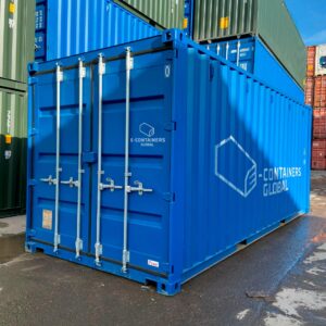20ft Self Storage Container with Bamboo Floor – Blue (RAL 5010)